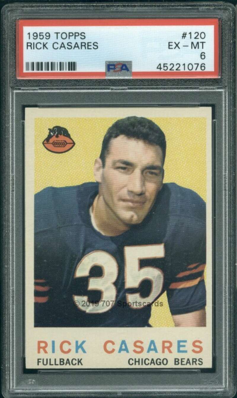 1959 Topps FB #120 Rick Casares PSA 6 Chicago Bears  (1076)